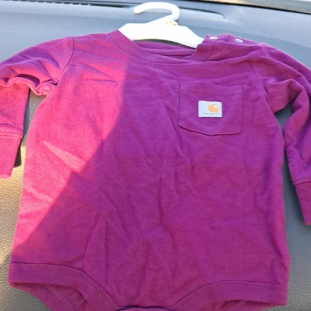 Carhartt Kids Long-Sleeve Pocket Bodysuit - Magenta